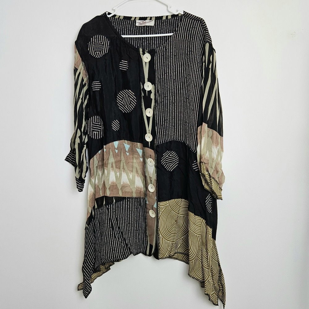 Sterling Styles Women's Top Shirt One Size Blouse Art Toโ Wear 3D Mixed Print
